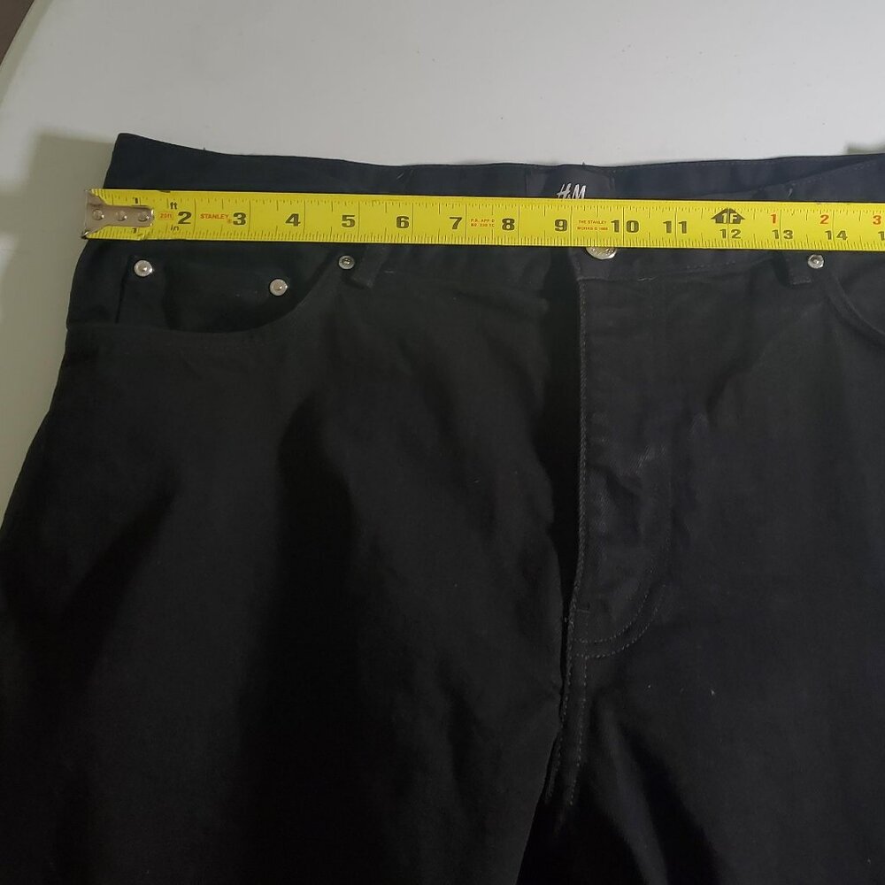 H&M Black Jeans Raw Hem Mens 34W - Picture 8 of 16